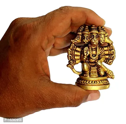 (8 Metals) Made Five (5) Faced Hanuman ji Idol/Brass Panch Mukhi Bajrang Bali Idol/Shri Hanumanji Idol to Protect from Shani and All Kind of Negative Energy (6)-thumb2
