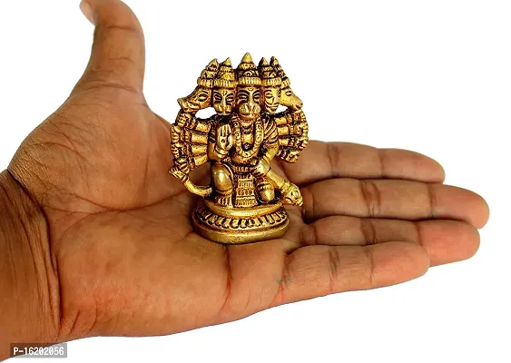 (8 Metals) Made Five (5) Faced Hanuman ji Idol/Brass Panch Mukhi Bajrang Bali Idol/Shri Hanumanji Idol to Protect from Shani and All Kind of Negative Energy (6)-thumb3