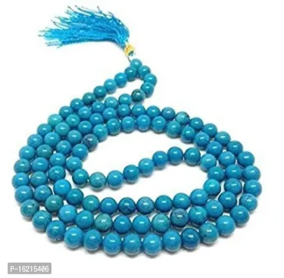 Unisex 108 Bead Healing Crystal Stone Mala; Bead Size 8 mm Turquoise (Firoza)