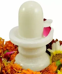 White Marble Shivling Decorative Showpiece - 15 cm  (Marble, White)-thumb2