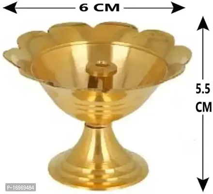 Flower Design Brass Diya Puja Deepak Oil Lamp  Akhand Jyoti Diwali Diya-thumb2