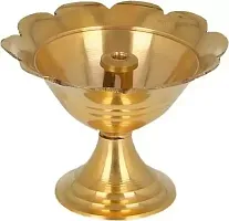 Flower Design Brass Diya Puja Deepak Oil Lamp  Akhand Jyoti Diwali Diya-thumb2