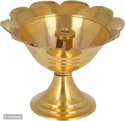 Flower Design Brass Diya Puja Deepak Oil Lamp  Akhand Jyoti Diwali Diya-thumb3