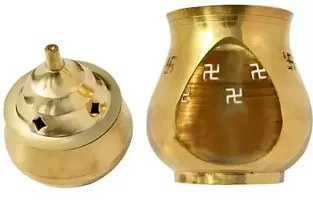 Camphor lamp Brass Table Diya Pack of 2 (Height: 6 inch) Brass (Pack of 2) Table Diya  (Height: 13.5 inch)-thumb1