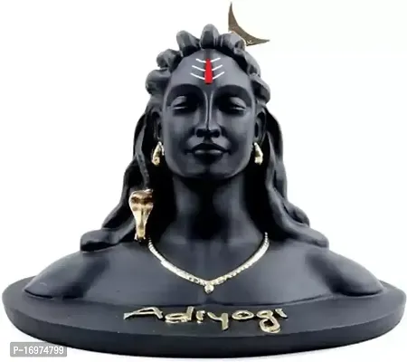 Shiv Adiyogi car Dashboard Statue/ Decorative Showpiece Decorative Showpiece - 12 cm  (Polyresin, Black)-thumb0