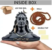 Adiyogi Idol with rudraksha mala Decorative Showpiece - 15 cm  (Polyresin, Black, Gold)-thumb3