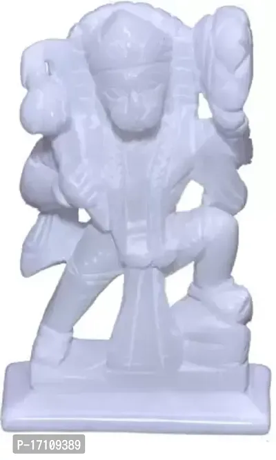 Hanuman Murti Decorative Showpiece - 13 cm  (Marble, White)-thumb0