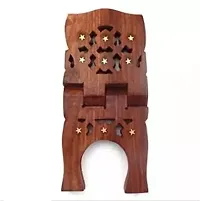 Wooden Hand Carved Holy Book Stand for Quran, Bible, Gita for Reading Rehal Stand (10 inch)-thumb1