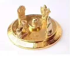 Shiv Parivar Beautiful Idol Lord Shiva Family(Shivling, Parvati, Ganesh, Kartikeya, Nandi), Decorative Showpiece,1.5 cm (Brass, Gold, Small)-thumb2