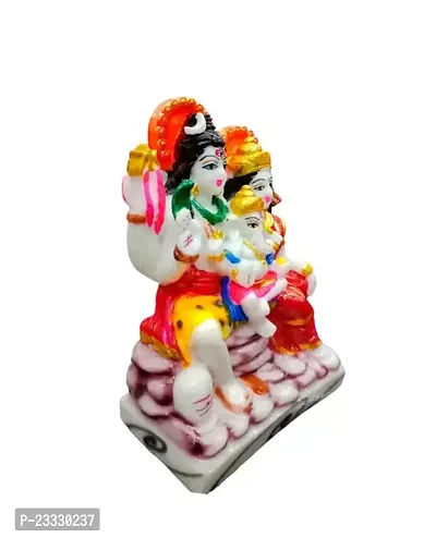Shiv Parivar Murti | Shiv Parvati Ganesh God Shiva Idol | Mahadev Family Statue Vastu Pooja Gift Item Home Mandir Standard Multicolour shiv parivar-thumb3