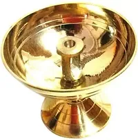 Akhand Jyoti 3 Inch Diameter Brass Table Diya-thumb1