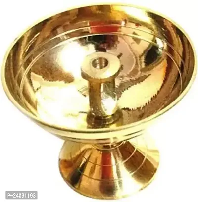 Akhand Jyoti 3 Inch Diameter Brass Table Diya-thumb2