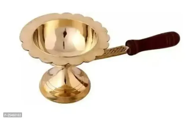 Pure Brass Dhoop Diya Medium Size || Dhoop Dani Kapoor Aarti Lamp-thumb0