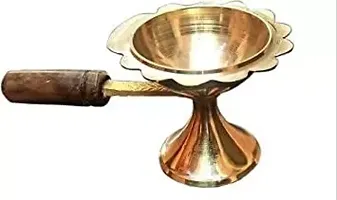 Pure Brass Dhoop Diya Medium Size || Dhoop Dani Kapoor Aarti Lamp-thumb2