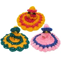 Handmade Winter Woolen Dress with Cap Pack of 6 for Kanha Ji (Ladoo Gopal Poshak Mix Colors; Size: 3 to 4 no.)-thumb2