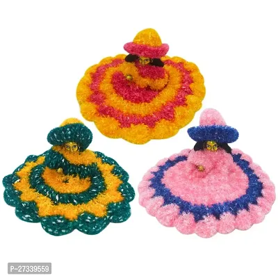 Handmade Winter Woolen Dress with Cap Pack of 6 for Kanha Ji (Ladoo Gopal Poshak Mix Colors; Size: 3 to 4 no.)-thumb3