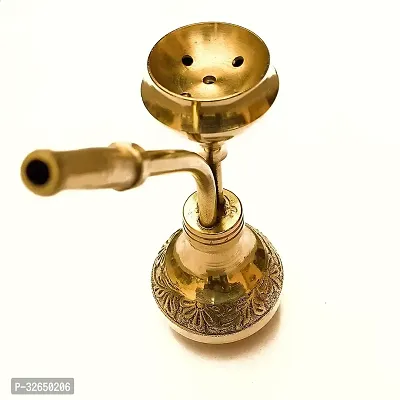 Brass Gold Finish Design Hookah | Brass hukka, Antique Hookah (Medium 7cm x 7cm x 19cm)-thumb3