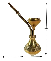 Brass Gold Finish Design Hookah | Brass hukka, Antique Hookah (Medium 7cm x 7cm x 19cm)-thumb1