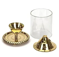 Akhand Diya for Puja with Glass Cover Set (pack of 2)-thumb2