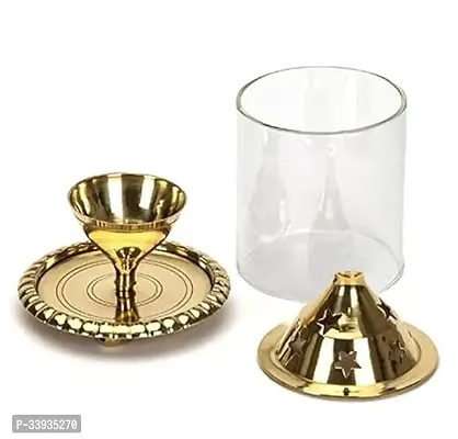 Akhand Diya for Puja with Glass Cover Set (pack of 2)-thumb3