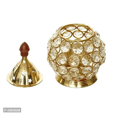 Crystal Set of 2 Matki Shape Akhand Diya/Table Deepak/Oil Lamp/Diya/Brass Diya/Kuber Diya/Crystal Diya-thumb4