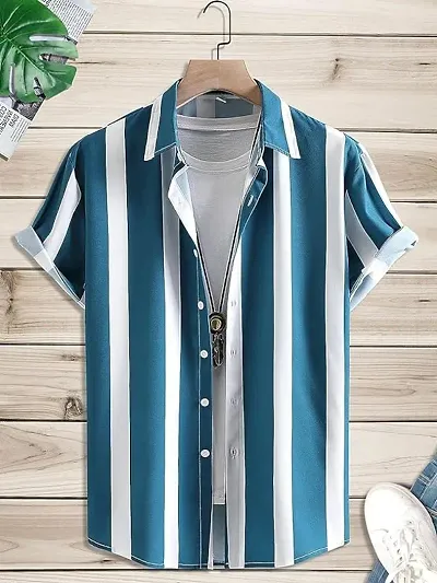 Classic Polycotton Short Sleeves Casual Shirt For Men
