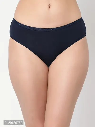 Sharma Hosiery Floret Cotton Solid MidRise Hipster Panty Navy Blue-thumb0