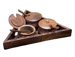 Trendy Wood Tray Set of 3 for Kitchen Use Serving Tray-thumb4