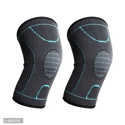 Quefit Knee Cap Support 3D Design (Pair) (Medium) Black