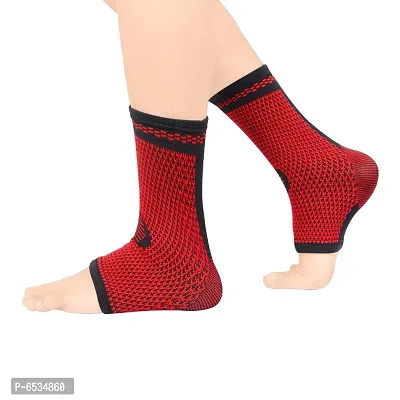 Quefit 3D Ankle support ( Pair) ( M) Red