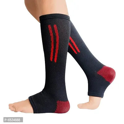Quefit 3D Ankle and Calf Support for pain relief.( M ) Black-thumb0