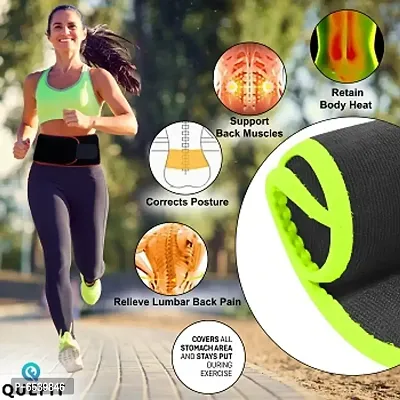 Quefit Sweat Slim Belt for Men and women ( Pack of 1) ( Florescent green )-thumb0