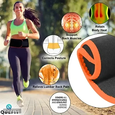 Quefit Sweat Slim Belt for Men and women ( Pack of 1) ( Orange )-thumb0