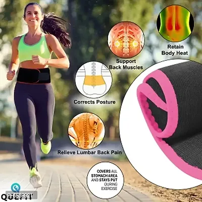 Quefit Sweat Slim Belt for Men and women ( Pack of 1) ( Baby pink )-thumb0