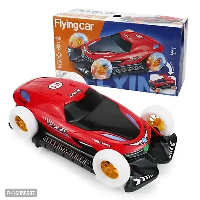 Toys for Kids Battery Operated Defrom Flying Car with Sound  Light Bump N Go Function Rotating Four-Wheel Toys-thumb0