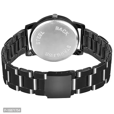 Analog Black Dial Men's  Watch With Metal Chain-thumb2