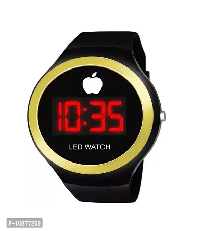 Digital Sports Led Boy's Watch (Golden Dial Black Color Strap)-thumb0