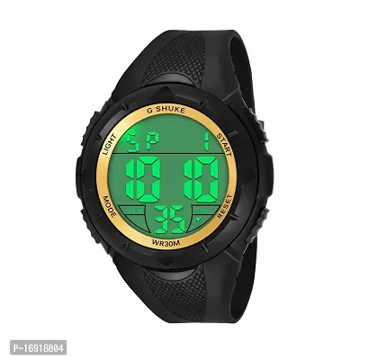 Digital Men's Watch (Black Dial Golden Colored Touch)-thumb2