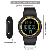 Multi Function Time Day and Date  Sports Digital Watch With Golden Touch-thumb2