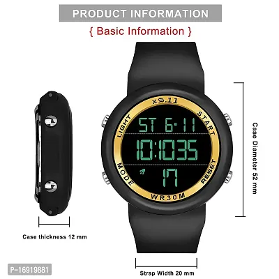 Multi Function Time Day and Date  Sports Digital Watch With Golden Touch-thumb3