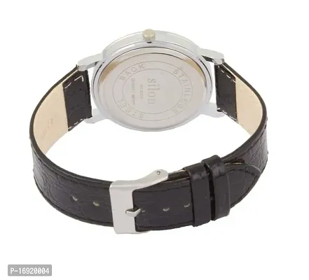 Analog Men's Watch (White Dial Black Colored Strap)-thumb3