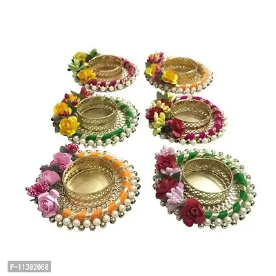 BDS CREATIONS Decorative Diya Tealight Candle Holder/Diwali Diya, for Home Decoration/Gifting Pack of 6pcs