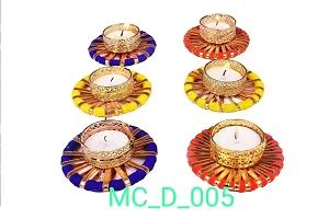 BDS CREATIONS Decorative Diya Candle Holder/Diwali Diya, for Home Decoration/Gifting Pack of- 6-thumb1