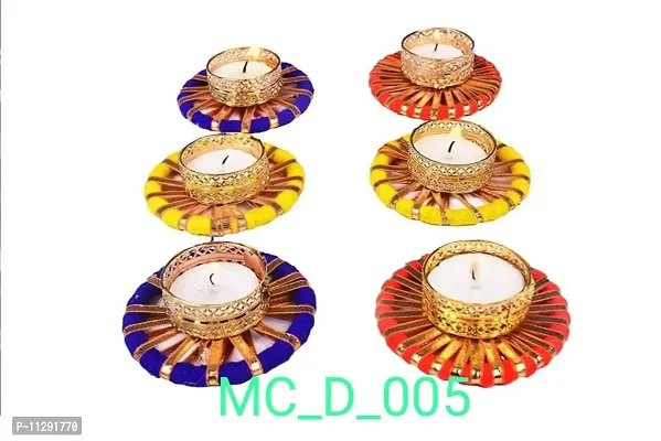 BDS CREATIONS Decorative Diya Candle Holder/Diwali Diya, for Home Decoration/Gifting Pack of- 6-thumb2