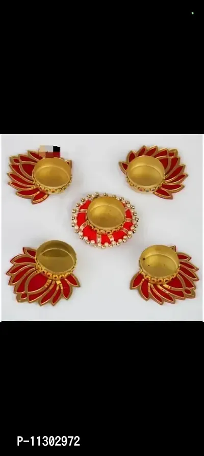 BDS CREATIONS Decorative Diya Candle Holder Diwali Diya, for Home Decoration Gifting Pack of- 5