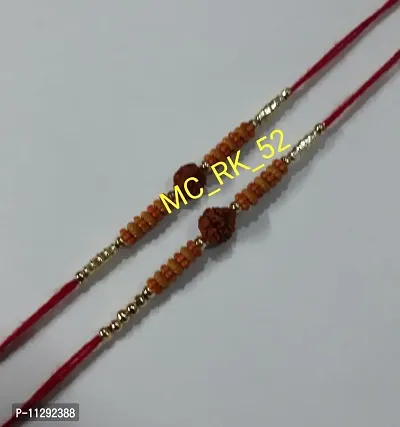 BDS Creation 52 Designer Rakhi for Brother, Studded with Pearls & Diamond pack of 2pcs