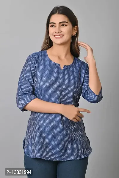 HELIWAL TEXTILE's Women's Casual Cotton Top (XL, Blue)-thumb4