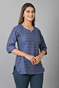HELIWAL TEXTILE's Women's Casual Cotton Top (XL, Blue)-thumb2