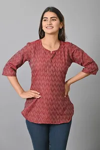 HELIWAL TEXTILE's Women's Casual Cotton Top (L, Maroon)-thumb3