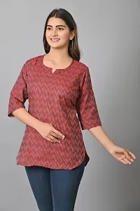 HELIWAL TEXTILE's Women's Casual Cotton Top (L, Maroon)-thumb5